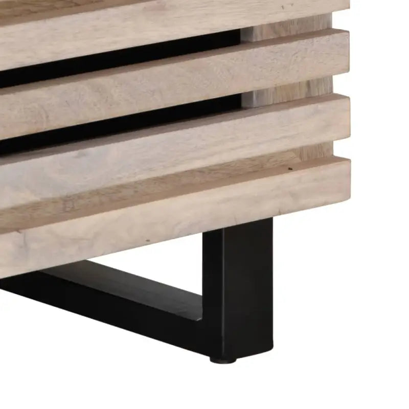 Salontafel met massief mangohout en glazen tafelblad voor stijl en functionaliteit - Salontafels