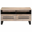 Salontafel met massief mangohout en glazen tafelblad voor stijl en functionaliteit - Salontafels