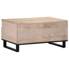 Salontafel met massief mangohout en glazen tafelblad voor stijl en functionaliteit - Salontafels