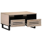 Salontafel met massief mangohout en glazen tafelblad voor stijl en functionaliteit - Salontafels