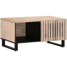 Salontafel met massief mangohout en glazen tafelblad - Wit / 1 / massief mangohout - Salontafels