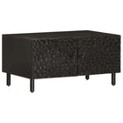 Salontafel met massief mangohout en ijzeren poten voor een elegante woonkamer - Zwart / 1 / massief mangohout
