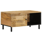 Salontafel met massief mangohout en ijzeren poten voor elegance - Naturel / 1 / massief mangohout - Salontafels