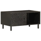 Salontafel met massief mangohout en ijzeren poten voor elegance - Zwart / 1 / massief mangohout - Salontafels
