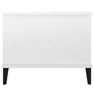 Salontafel met metalen poten en hoogglans wit afwerking van bewerkt hout - Salontafels