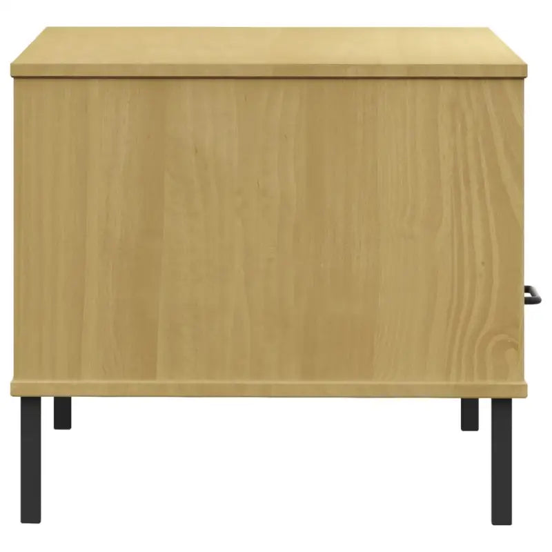 Salontafel met metalen poten van massief grenenhout - Salontafels