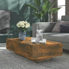 Salontafel met modern design van bewerkt hout voor in de woonkamer - Gerookt eiken / 100 x 49.5 x 31 cm / 1