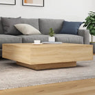 Salontafel met modern design van bewerkt hout voor in de woonkamer - Sonoma eiken / 100 x 100 x 31 cm / 1 - Salontafels