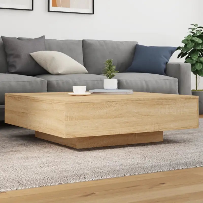 Salontafel met modern design van bewerkt hout voor in de woonkamer - Sonoma eiken / 100 x 100 x 31 cm / 1 - Salontafels