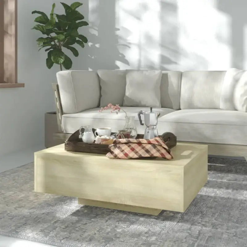 Salontafel met modern design van bewerkt hout voor in de woonkamer - Sonoma eiken / 85 x 55 x 31 cm / 1 - Salontafels