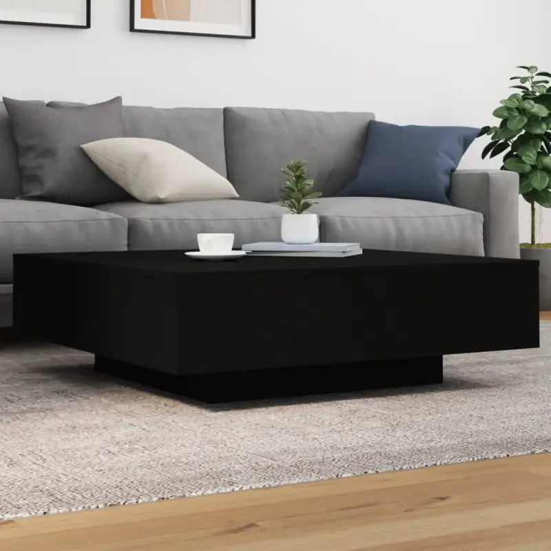 Salontafel met modern design van bewerkt hout voor in de woonkamer - Zwart / 100 x 100 x 31 cm / 1 - Salontafels