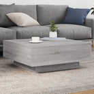 Salontafel met modern design van bewerkt hout voor in de woonkamer - Grijs sonoma / 80 x 80 x 31 cm / 1 - Salontafels