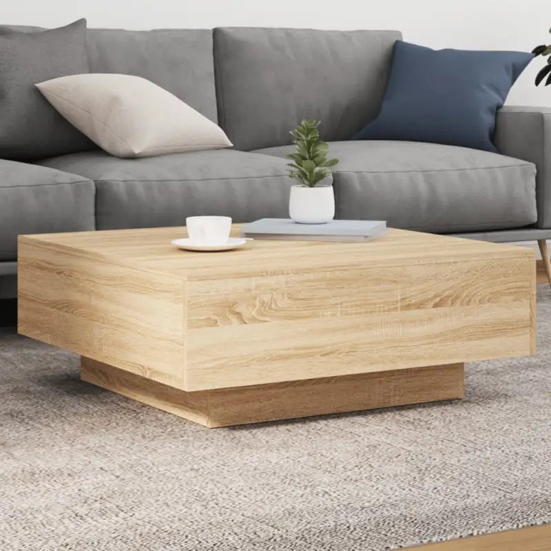 Salontafel met modern design van bewerkt hout voor in de woonkamer - Sonoma eiken / 80 x 80 x 31 cm / 1 - Salontafels