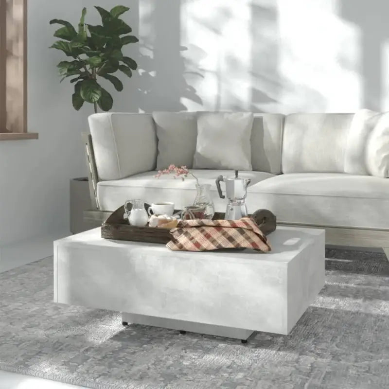 Salontafel met modern design van bewerkt hout voor in de woonkamer - Betongrijs / 85 x 55 x 31 cm / 1 - Salontafels