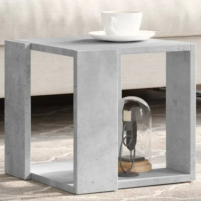 Salontafel met opbergruimte in bewerkt hout en grijs sonoma - Betongrijs / 32 x 32 x 30 cm / 1 - Salontafels