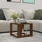 Salontafel met opbergruimte in bewerkt hout en grijs sonoma - bruin eikenkleur / 40 x 40 x 30 cm / 1 - Salontafels