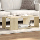 Salontafel met opbergruimte in bewerkt hout en grijs sonoma - Sonoma eiken / 89.5 x 48 x 30 cm / 1 - Salontafels