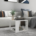 Salontafel met opbergruimte in bewerkt hout en grijs sonoma - Hoogglans wit / 40 x 40 x 30 cm / 1 - Salontafels