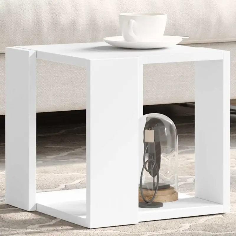 Salontafel met opbergruimte in bewerkt hout en grijs sonoma - Wit / 32 x 32 x 30 cm / 1 - Salontafels