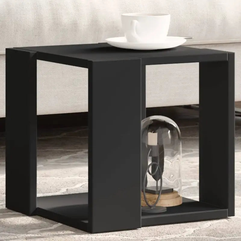 Salontafel met opbergruimte in bewerkt hout en grijs sonoma - Zwart / 32 x 32 x 30 cm / 1 - Salontafels