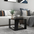 Salontafel met opbergruimte in bewerkt hout en grijs sonoma - Zwart / 40 x 40 x 30 cm / 1 - Salontafels