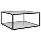 Salontafel met twee lagen van gehard glas en gepoedercoat staal - Doorzichtig / 80 x 80 x 35 cm / 1 - Salontafels
