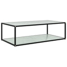 Salontafel met twee lagen van gehard glas en gepoedercoat staal - Wit / 120 x 60 x 35 cm / 1 - Salontafels