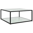 Salontafel met twee lagen van gehard glas en gepoedercoat staal - Wit / 80 x 80 x 35 cm / 1 - Salontafels