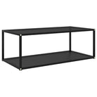 Salontafel met twee lagen van gehard glas en gepoedercoat staal - Zwart / 100 x 50 x 35 cm / 1 - Salontafels