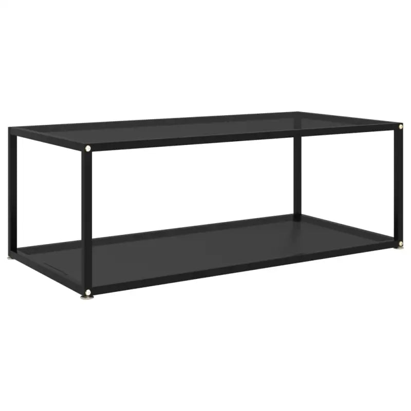 Salontafel met twee lagen van gehard glas en gepoedercoat staal - Zwart / 100 x 50 x 35 cm / 1 - Salontafels