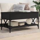 Salontafel met verstelbare poten van bewerkt hout voor een stijlvolle woonkamer - Zwart / 1 / 100 cm - Salontafels