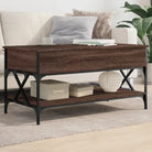 Salontafel met verstelbare poten van bewerkt hout voor een stijlvolle woonkamer - bruin eikenkleur / 1 / 100 cm