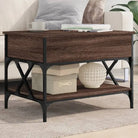 Salontafel met verstelbare poten van bewerkt hout voor een stijlvolle woonkamer - bruin eikenkleur / 1 / 70 cm