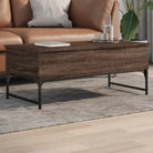 Salontafel met verstelbare poten van bewerkt hout voor stijl en duurzaamheid - bruin eikenkleur / 1 / 100 cm