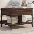 Salontafel van bewerkt gerookt eiken met verstelbare poten - bruin eikenkleur / 1 / 70 cm - Salontafels