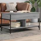 Salontafel van bewerkt gerookt eiken met verstelbare poten - Grijs sonoma / 1 / 100 cm - Salontafels