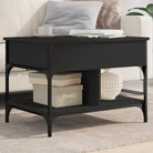 Salontafel van bewerkt gerookt eiken met verstelbare poten - Zwart / 1 / 70 cm - Salontafels