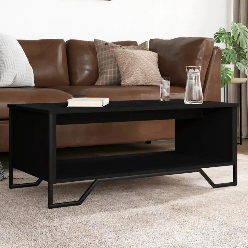 Salontafel van bewerkt hout eenvoudig schoon te maken en duurzaam - Zwart / 1 / 100 cm - Salontafels