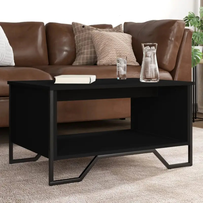 Salontafel van bewerkt hout eenvoudig schoon te maken en duurzaam - Zwart / 1 / 75 cm - Salontafels