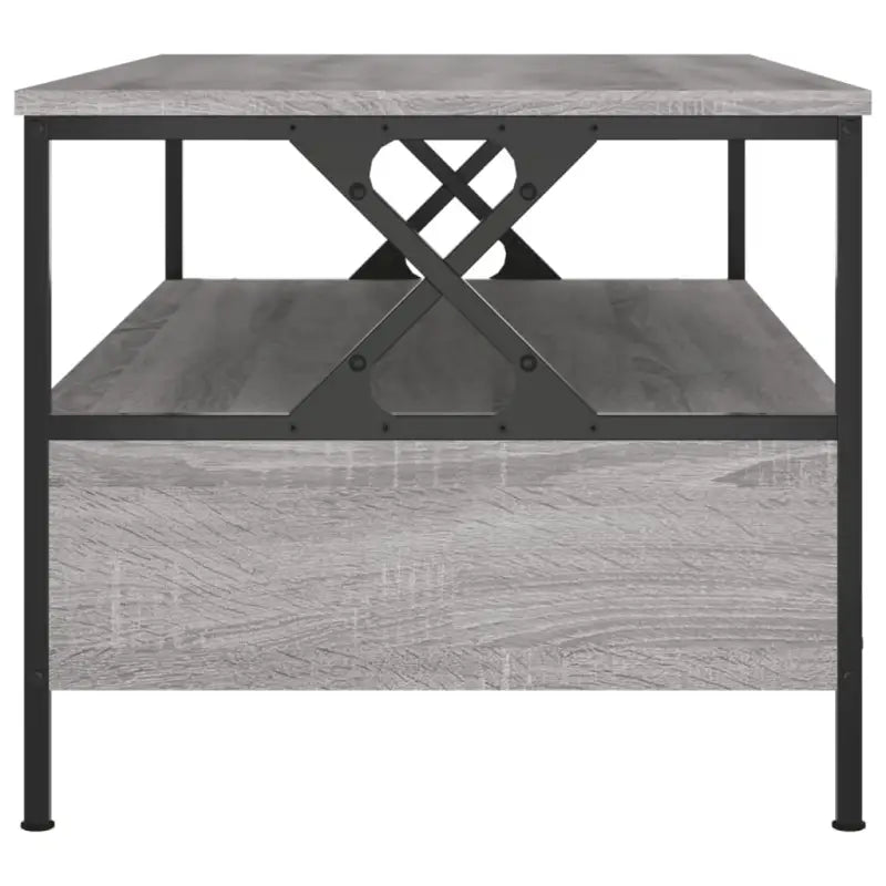 Salontafel van bewerkt hout in grijs Sonoma eiken voor stijlvolle woonkamer - Salontafels