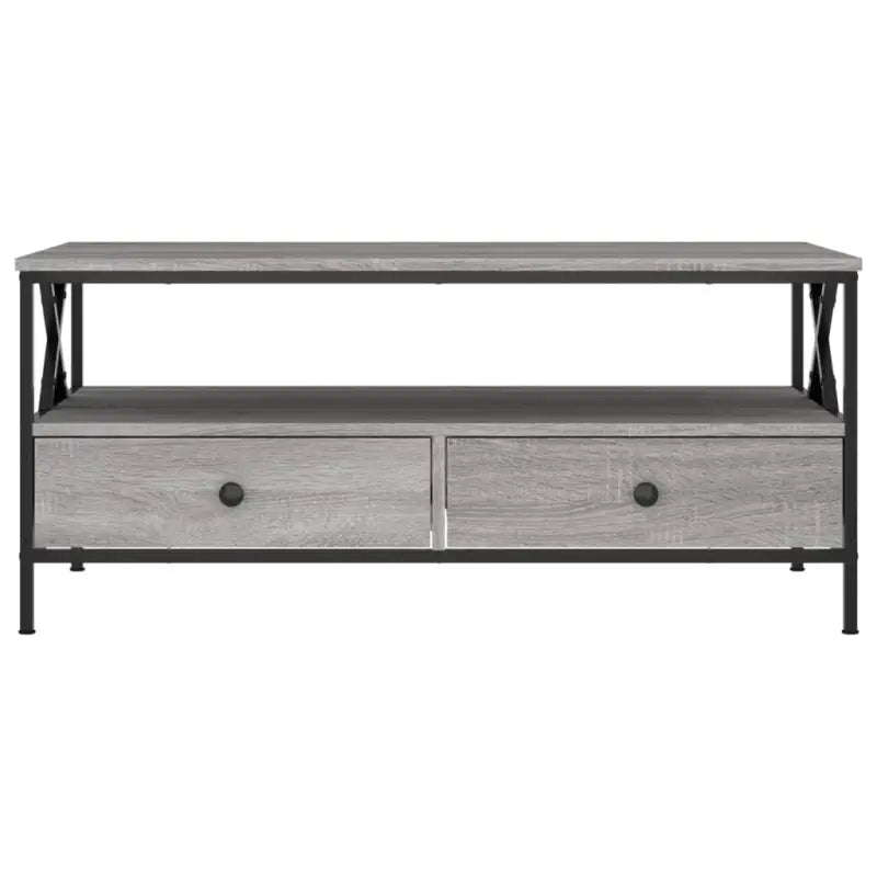 Salontafel van bewerkt hout in grijs Sonoma eiken voor stijlvolle woonkamer - Salontafels