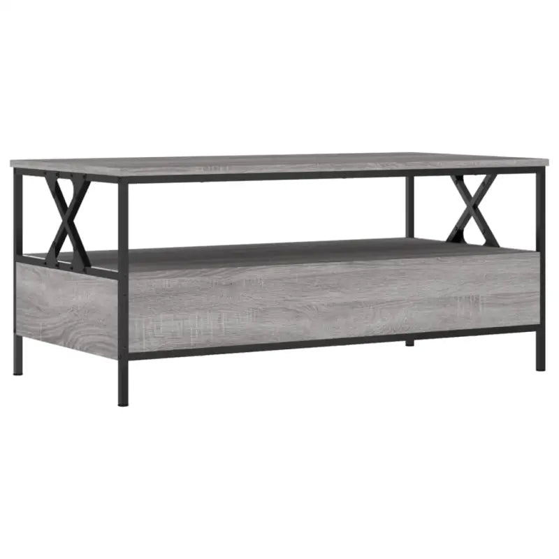 Salontafel van bewerkt hout in grijs Sonoma eiken voor stijlvolle woonkamer - Salontafels