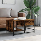 Salontafel van bewerkt hout in grijs sonoma stijl - Gerookt eiken / 1 - Salontafels