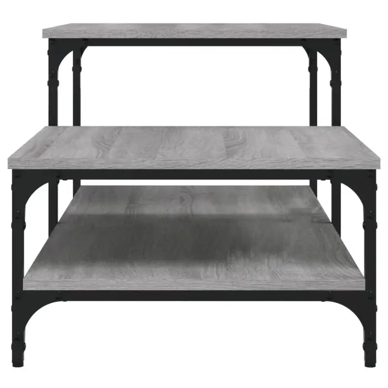 Salontafel van bewerkt hout in grijs Sonoma voor een elegante woonkamer - Salontafels