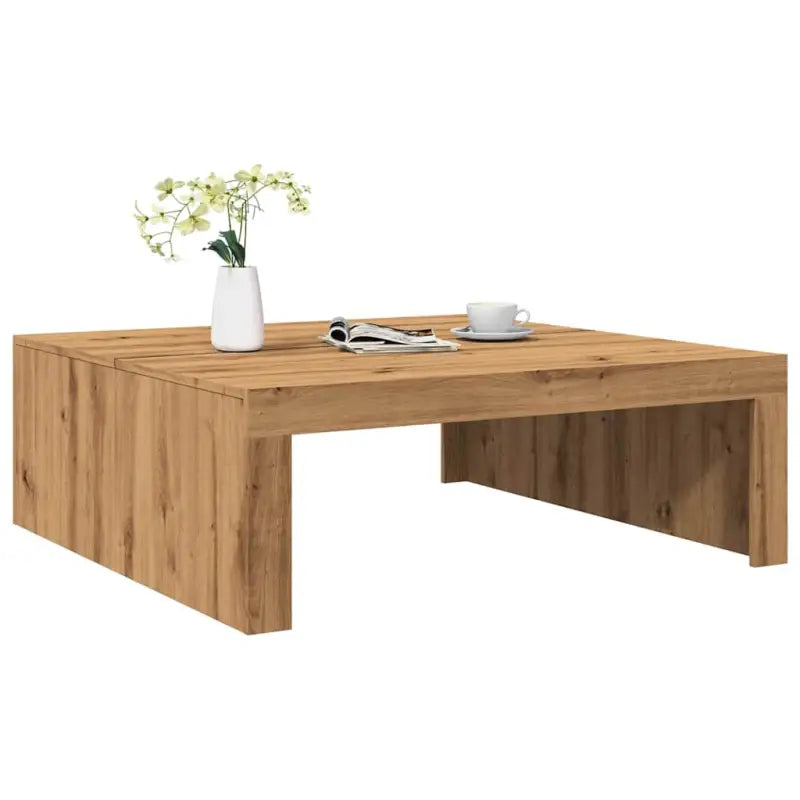 Salontafel van bewerkt hout in grijs sonoma voor een tijdloos interieur - artisanaal eikenkleurig / 100 x 100 x 35 cm