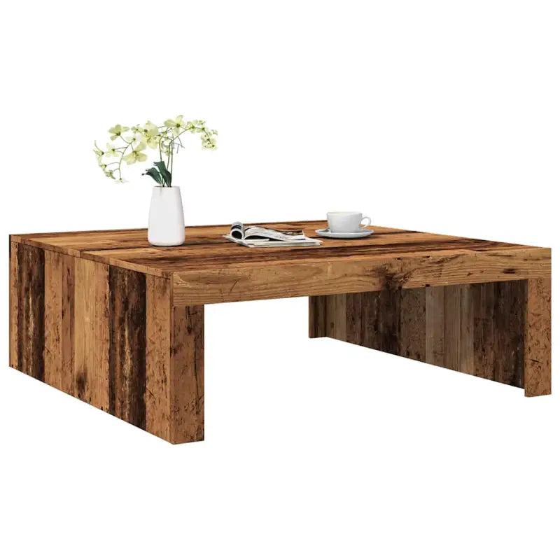 Salontafel van bewerkt hout in grijs sonoma voor een tijdloos interieur - Oud hout / 100 x 100 x 35 cm / 1 - Salontafels