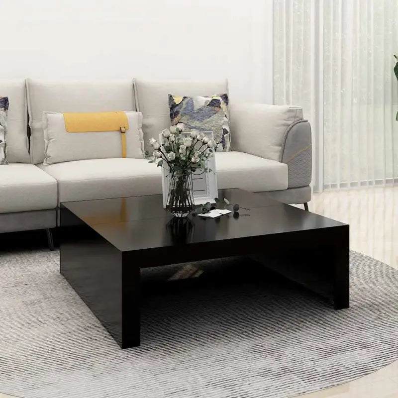 Salontafel van bewerkt hout in grijs sonoma voor een tijdloos interieur - Zwart / 100 x 100 x 35 cm / 1 - Salontafels