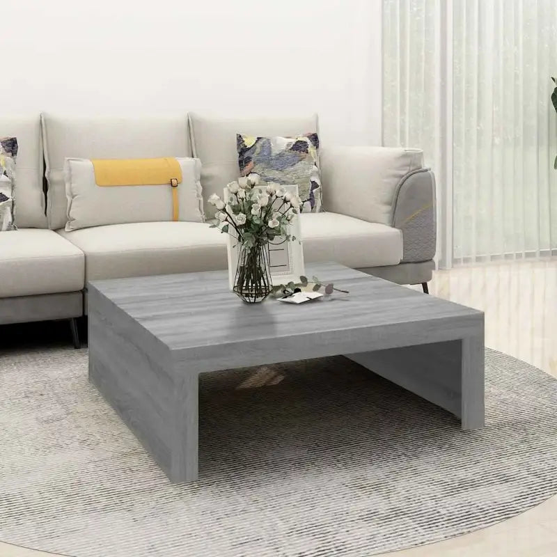 Salontafel van bewerkt hout in grijs sonoma voor een tijdloos interieur - Salontafels
