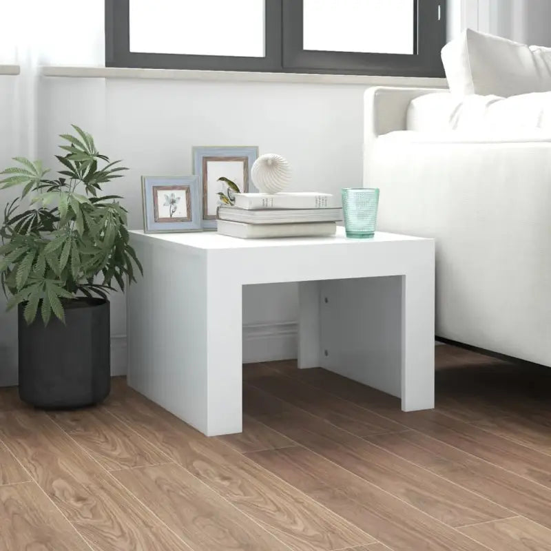 Salontafel van bewerkt hout in grijs sonoma voor een tijdloos interieur - Wit / 50 x 50 x 35 cm / 1 - Salontafels