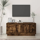 Salontafel van bewerkt hout in hoogglans wit met elegante uitstraling - Gerookt eiken / 1 - Salontafels